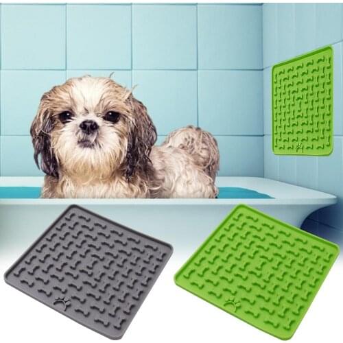 Silicone Dog Lick Mat Pet Licking Pad Pet Slow Food Plate Dog Bathing Distraction Slow Food Pad For Pet Training Pet Feeders