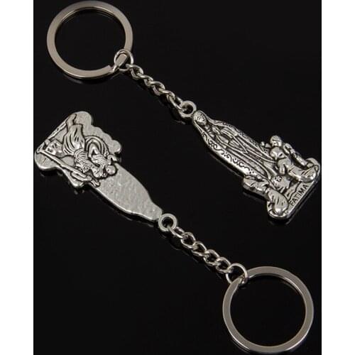 Alloy Virgin Mary Catholic Central Keychain Christian Key Chain Religious Medal Womens Bag Charm Church Gift Accessories