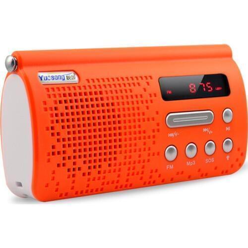 T308 Portable Stero Mini FM Radio Speaker Music Player with TF Card USB AUX Input Flashlight SOS