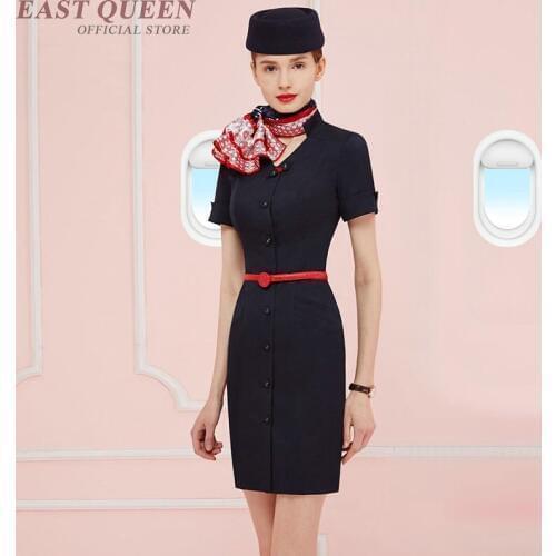 Flight Stewardess Uniform Single-Breasted Sexy Stewardess Costume DD1313