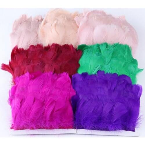 10 Meters Goose Feathers Trim Fringe 8-10CM Dyed Plumes For Diy Carnival Party Decoration Sewing Crafts Accessories Wholesale
