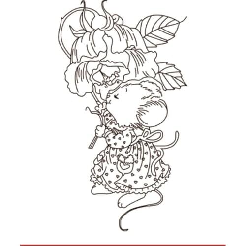 10x8 Little bear smells flowers New Transparent Clear Rubber Stamp Sheet Cling Scrapbooking Photo Album PaperCard DIY Craft