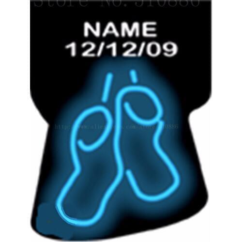 17*14"Custom Message Baby Booties NEON SIGN REAL GLASS BEER BAR PUB LIGHT SIGNS store display Restaurant Shop Advertising Lights