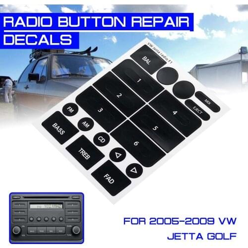 1x Car Radio Stereo Worn Peeling Button Repair Decals Stickers Repair For Jetta For Volkswagen For Golf 2005 2006 2007 2008 2009
