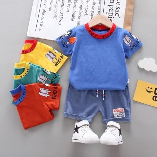 2021 Summer Toddler Clothing Fashion Boys Girls Casual Outfits 1 2 3 4 Years Kids T-Shirt + Shorts Baby Clothes Tracksuits