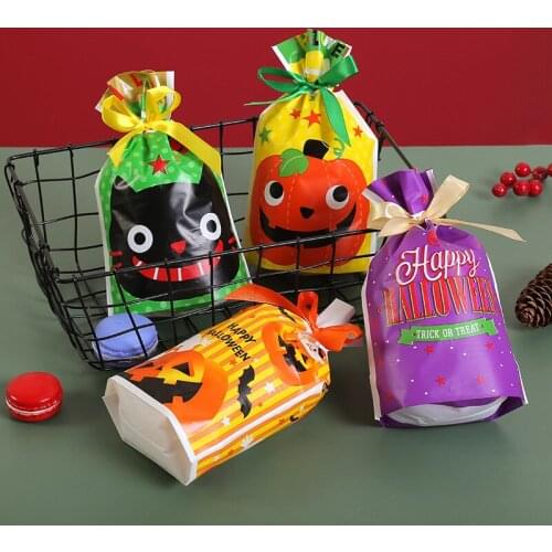 45pcs Halloween Candy Bags Cute Gift Bag Trick or Treat Kids Gift Pumpkin Bat Candy Boxes Halloween Party Decoration Supplies