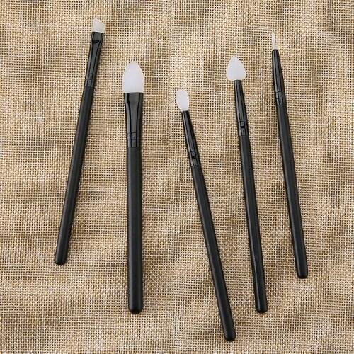 5pcs Multifunctional Cosmetic Brushes Silicone Eyeshadow Lip Brushes Eye Shadow Eyeliner Facial Makeup Brush Set Applicator