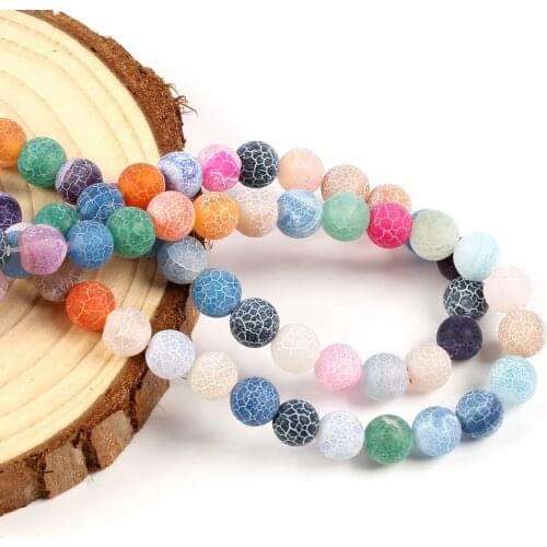 6 8 10mm Natural Frosted Stone Beads for Jewelry Making Diy Bracelet Accessories Loose Spacer Beads Wholesale