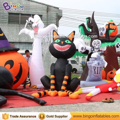 Free Shipping Giant 2M Halloween Inflatable Black Cat / Inflatable Lucky Cat Decoration for Halloween party toys