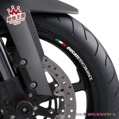 For Performance 696 821 848 1100 1098 1199 1299 Multistrada Hypermotard 4 Strips Rim Sticker Decal Reflective Bike Motorcycle