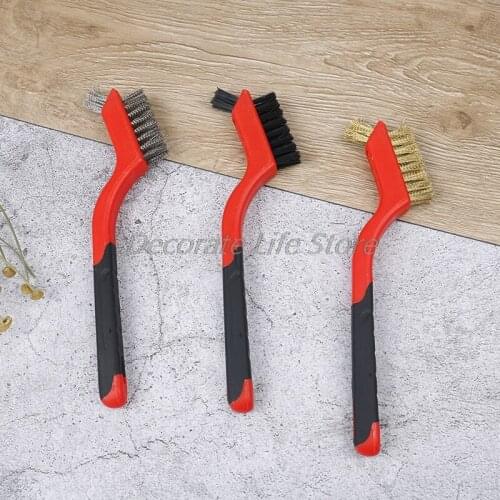 Mini Double-end Steel Plastic Wire Brush Nylon Cleaning Kit Car Cleaning Tool