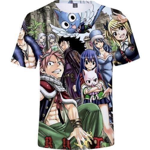 Anime 3D Fairy Tail T-Shirt Men/Women Short Slevee T shirt Fairy Tail 3D Print Summer Tee shirt Fashion Hip Hop Tops