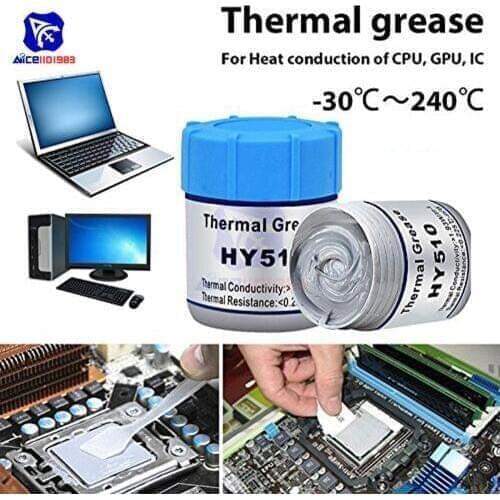 HY510 10g/20g/30g Silver Thermal Conduction Silicone Grease Paste Compound Chipset Cooling for CPU GPU IC LED Chips