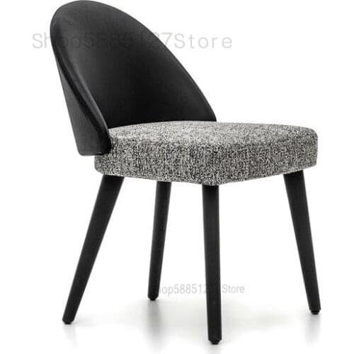 Customized Nordic E Home Italian Minimalist Nordic Modern Minimalist Dining Chair Leather Cloth Chair Light Luxury Leisure Seat