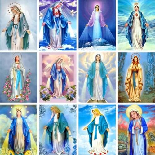 GATYZTORY Religion DIY Painting By Numbers On Canvas Oil Pictures For Adults Acrylic Coloring By Number Frame Home Decoration