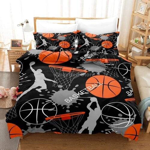 Basketball Cartoon Bedding Set Kids Boys 3d Duvet Cover Sets Comforter Bed Linen Twin Queen King Single Size Fashion Luxury Gift