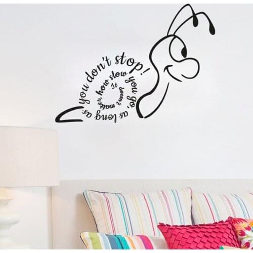 Creative Snail Wall Sticker It Doesn'T Matter How Slow You Go Vinyl Wall Decals Removable Living Room Bedroom Home Decor
