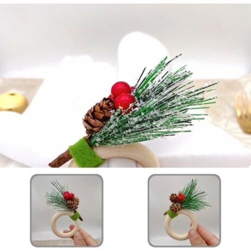 Round 4Pcs Beautiful Round Natural Style Napkin Buckle Durable Serviette Buckle Fine Workmanship for Banquet