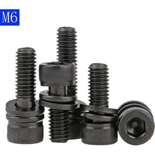 M6 x 1.0 ( 6mm ) HIGH TENSILE 12.9 STAINLESS SEM SOCKET HEAD CAP SCREW + FLAT / SPRING WASHER