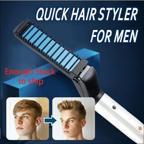 Multifunctional Hair Comb Curling Styling Tools Electric Beard Iron Straightener Hair Curler Comb Quick Hair Styler For Men