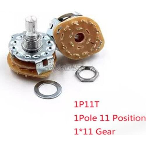 RS25 1P11T/2P5T/2P4T/3P3T/2P6T Channel Rotary Band Switch 20mm