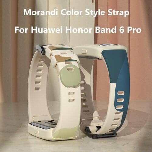 Soft Silicone Strap For Huawei Honor Band 6 Pro Morandi Color Style Bracelet For Huawei Honor Band 6Pro 6 Adjustable Wristband
