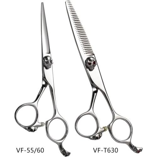 Skull design 5.5" / 6" Japanese sus 440C high quality pprofessional hairdressing scissors 5.5 inch