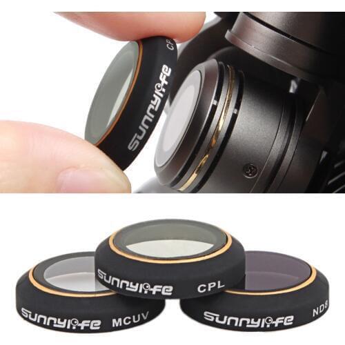 SUNNYLIFE 3PCS Filter Len Set CPL Polarizer MCUV ND8 Filter Kit with Storage Box for DJI Mavic Pro RC Aerial Camera Accessories