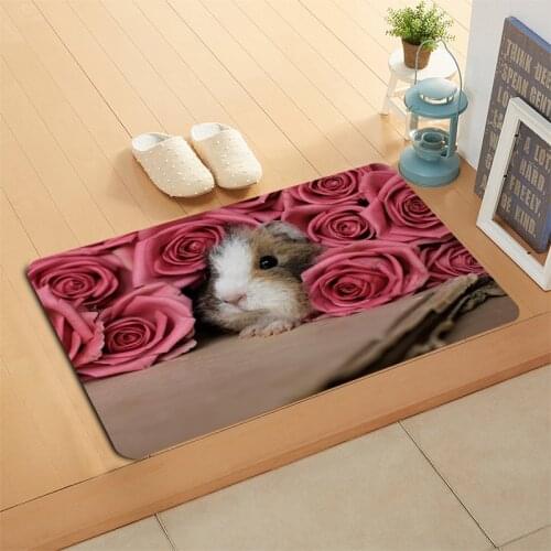 New Guinea Pig Doormat Floor/Bath/Kitchen/Beach Mat Flannel Sponge Fabric 3D Printed Shaggy Custom Decoration For Bedroom 01-11