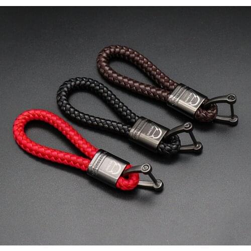 New metal Keychain Metal Alloy For Dacia Duster Logan MCV Sandero Stepway Car Leather Rope Chain metal Leather Sporty key ring