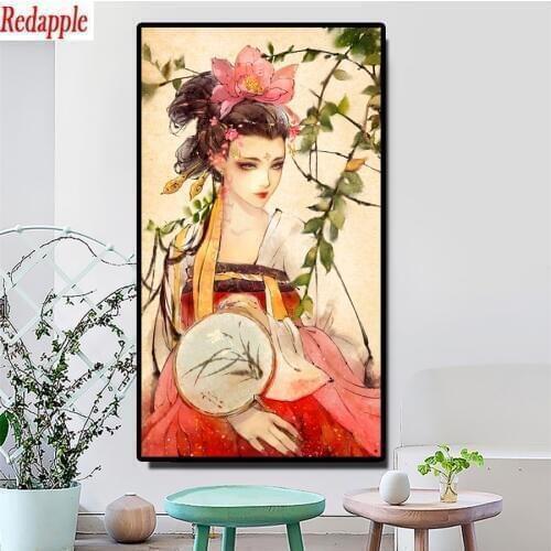 New arrival 5D diamond painting Japanese Classical beauty woman Diamond Embroidery Full Drill Rhinestone Mosaic puzzle decor art