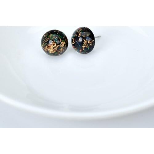 New Trendy Round Resin Stud Earrings Women Korean Jewelry Black White Geometric Earings pendientes mujer