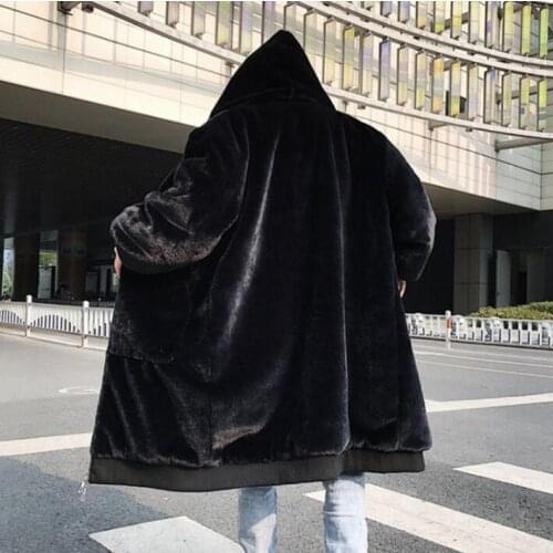 Autumn faux mink fur leather jacket mens warm fur leather coat men loose jackets winter thicken jaqueta de couro fashion black