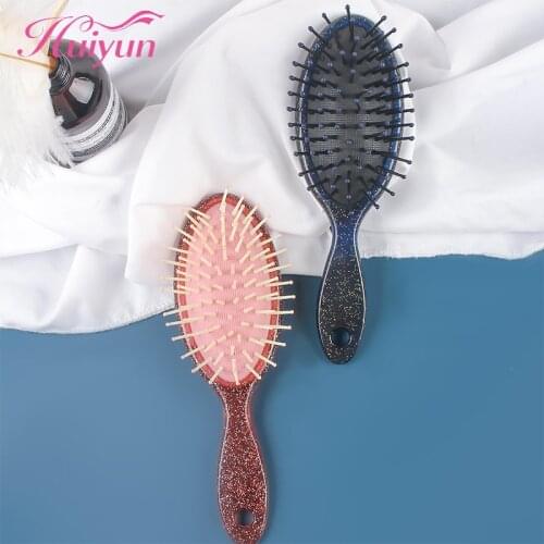 Huiyun Comb Anti-static Massage Hair Brush Tangle Detangle Shower Salon Hair Styling Hairdressing Straight Curly Crystal Handle