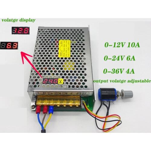 DC 12V 24v 36v Adjustable Charger Digital Display Voltage Adjustable Switch Regulated Power Supply AC 220/110v to DC 12V 24V 36V