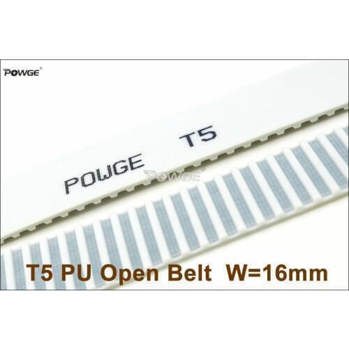 POWGE T5 16 Timing Belt Width=16mm Pitch=5mm Fit T5 Pulley T5-16 AT5 PU Open Belt For CNC RepRap 3D Printer
