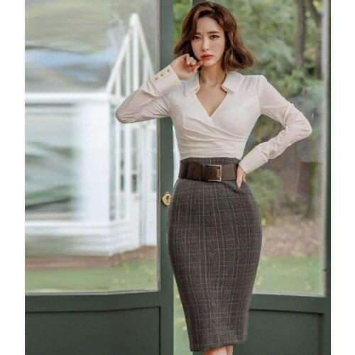 S-XL Plus Size Korean Autumn Work Dress Women Patchwork Bodycon Wrap Dress Ladies Slim Tight Office Dresses Woman Vestidos Belt