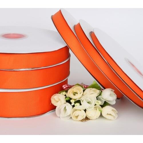 Width 7MM/10MM/15MM/20MM/38MM Orange Red Color Grosgrain Ribbons For Wedding Party Decorations & DIY Gift Wrapping (5 Yards/bag)