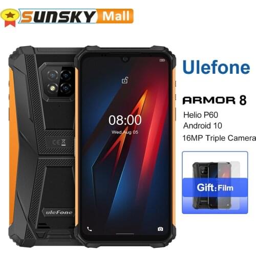 Ulefone Armor 8 Rugged Phone 4GB 64GB Face ID Fingerprint ID 5580mAh Battery 6.1" Android 10.0 Octa Core 4G NFC OTG Smartphone