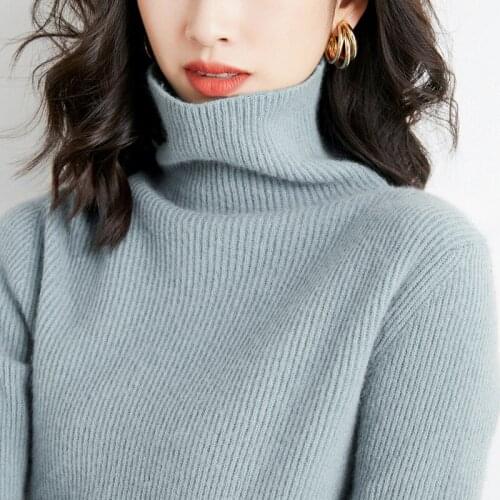 High-neck Thick Sweater Womens New Soft And Warm Bottoming Shirt Loose Large Size Pile Collar Knitted Pullover водолазка женска