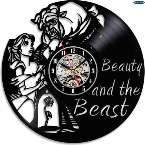 Beauty and The Beast Vinyl Wall Clock Music Bands and Musicians Themed Travel Gift