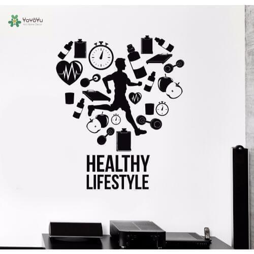 YOYOYU Wall Decal Vinyl Wall Decoration Healthy Lifestyle Run Runner Home Decor Sticker Gym Cardio Sport Poster Removeable YO264