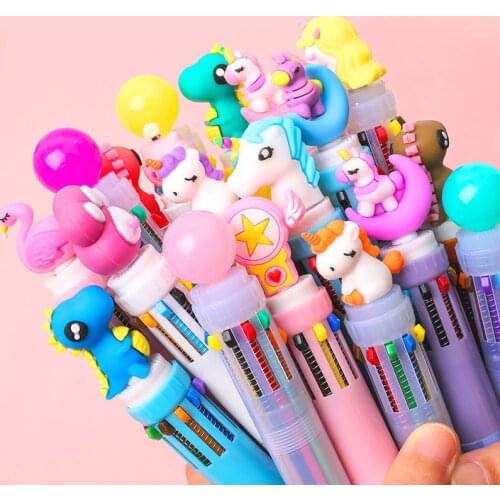 10 Colors Ballpoint Pen Kawaii Stationery Cute Pens Novelty Cute Kawaii Pen Student Writing Gel Pens Learning Office Supplies