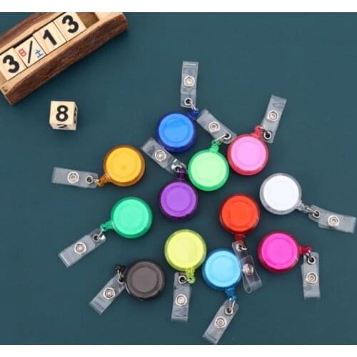 1000pcs Plastic Retractable Lanyard ID Card Badge Holder Reel Pull Key Name Tag Card Holder Recoil Reel For School SN1221