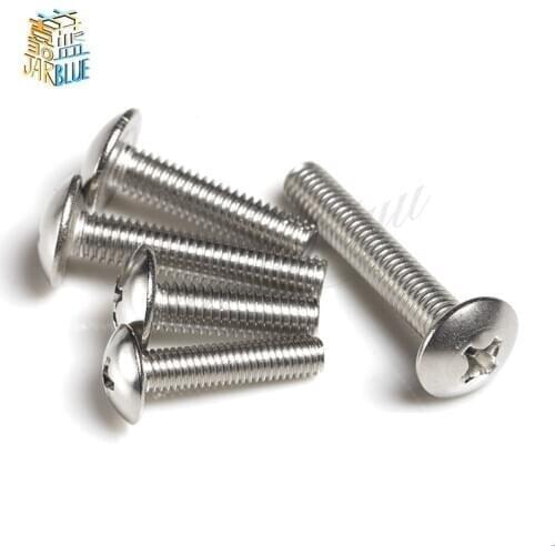 10Pcs10-32 UNF304 A2-70 stainless steel Phillips Truss Head Large Flat Round Cross Screw Bolt