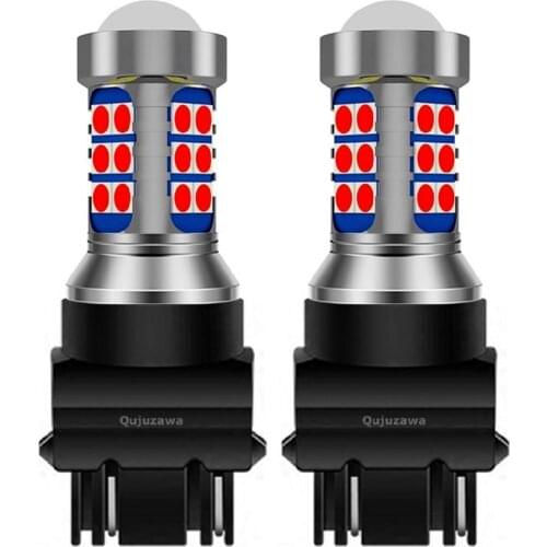 2PCS T25 3157 3156 P27/7W P27W Super Bright 3030 LED Car Brake Light Turn Signal Bulb Auto Backup Reverse Lamp White Red Yellow