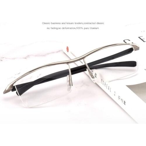 2021 Mens Glasses Frame Titanium Pptical Half Frame Eyewear Eyeglasses Square Vintage Classic oculos de grau 8189