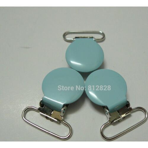 25pcs 1'' 25mm #MD11 Light Baby Blue Color Enamel Suspender Clips