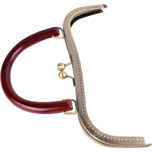 28GD 27cm Retro Style Metal Purse Frame Handle Antique Bronze Kiss Clasp Buckle Wallet Handbag DIY Tool Accessories