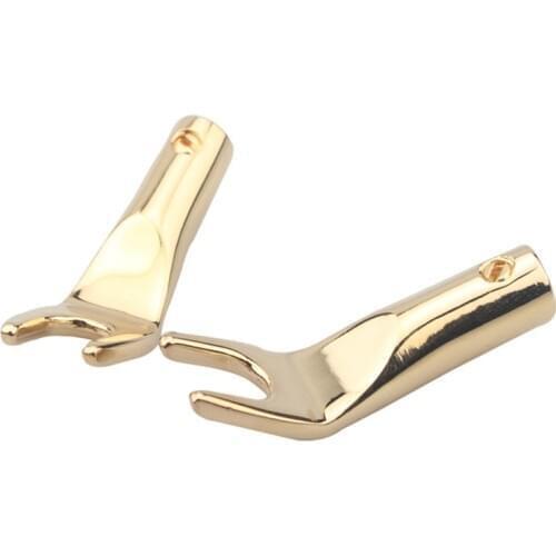 4Pcs HIFI Audio Y Spade Plug Brass Speaker Cables Terminal Adapter Connectors